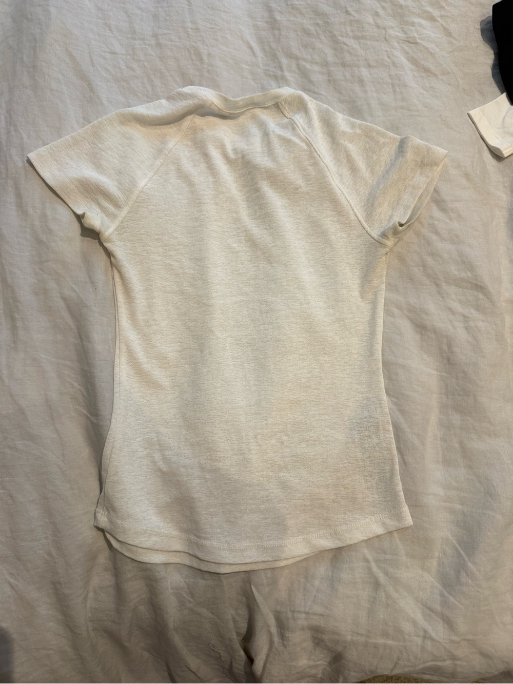 Mango White Short Sleeve Ribbed Tee - Picture 2 of 2